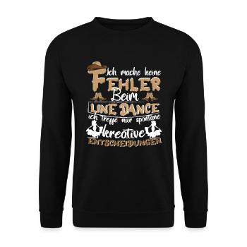 Line Dance Country Ich mach keine Fehler - Unisex Pullover - Schwarz - Vorne - Alina (178cm) & Michal (187cm)