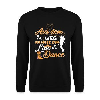 Line Dance Linedance Tanzen Aus dem Weg - Unisex Pullover - Schwarz - Vorne - Alina (178cm) & Michal (187cm)
