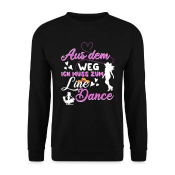 Line Dance Linedance Tanzen Aus dem Weg - Unisex Pullover - Schwarz - Vorne - Alina (178cm) & Michal (187cm)
