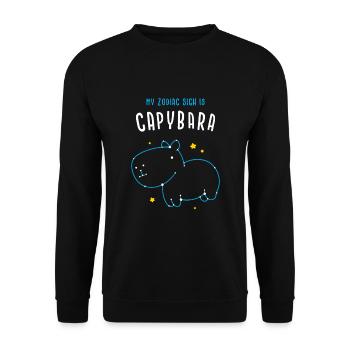 My Zodiac Sign is Capybara - Unisex Sweatshirt - black - Front - Alina (178cm) & Michal (187cm)