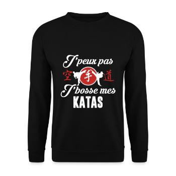KARATE - Katas - Sweat-shirt Unisexe - noir - Devant - Alina (178cm) & Michal (187cm)