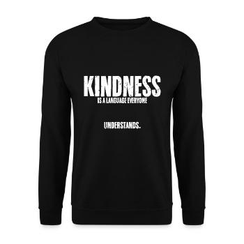 Cool Kindness Is A Language Everyone Understands - Unisex Sweatshirt - black - Front - Alina (178cm) & Michal (187cm)