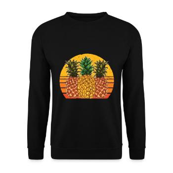 Retro Pineapple - Unisex Sweatshirt - black - Front - Alina (178cm) & Michal (187cm)