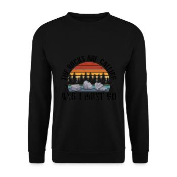 Steine Sammeln | Steinsammler Geologe Geschenkidee - Unisex Pullover - Schwarz - Vorne - Alina (178cm) & Michal (187cm)