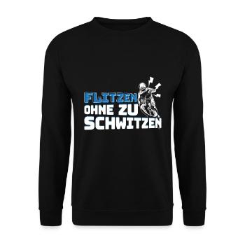 E-Bike Elektrofahrrad Flitzen ohne zu schwitzen - Unisex Pullover - Schwarz - Vorne - Alina (178cm) & Michal (187cm)