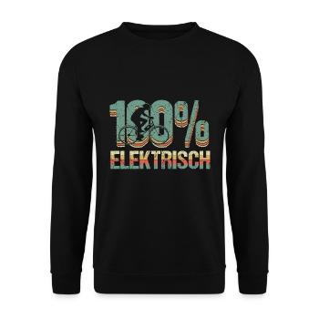 E-Bike EBike Elektrofahrrad 100% elektrisch - Unisex Pullover - Schwarz - Vorne - Alina (178cm) & Michal (187cm)