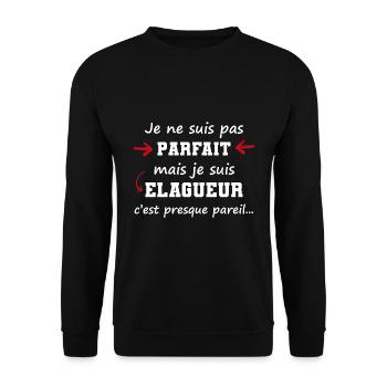 Cadeau pour élagueur | pas parfait mais élagueur - Sweat-shirt Unisexe - noir - Devant - Alina (178cm) & Michal (187cm)