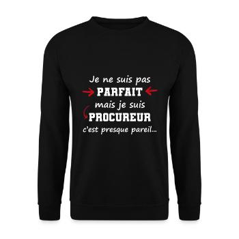Cadeau pour procureur | pas parfait mais procureur - Sweat-shirt Unisexe - noir - Devant - Alina (178cm) & Michal (187cm)