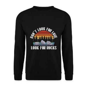 Steine Sammeln | Steinsammler Geologe Geschenkidee - Unisex Pullover - Schwarz - Vorne - Alina (178cm) & Michal (187cm)