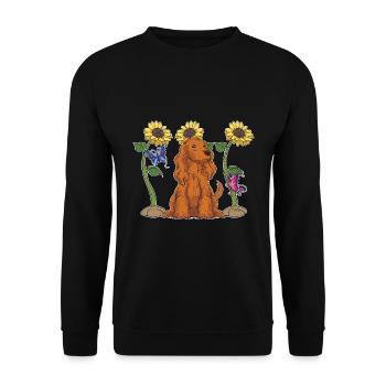 Pet Dog Gift Sunflower Cocker Spaniel - Unisex Sweatshirt - black - Front - Alina (178cm) & Michal (187cm)