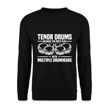 Tenortrommel Schlagzeuger - Unisex Pullover - Schwarz - Vorne - Alina (178cm) & Michal (187cm)