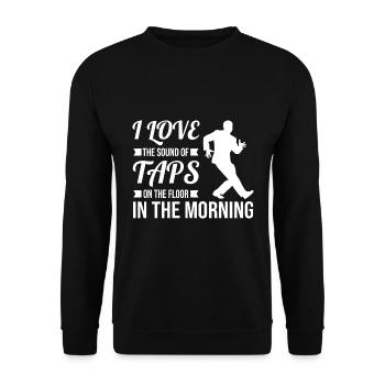 Stepptanz | Stepptänzer Tanzen Tanz Geschenkideen - Unisex Pullover - Schwarz - Vorne - Alina (178cm) & Michal (187cm)