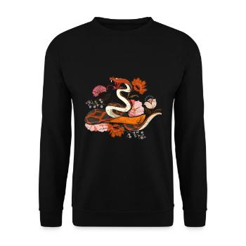 Animal Wildflowers Predator Gift Flowers Snake - Unisex Sweatshirt - black - Front - Alina (178cm) & Michal (187cm)