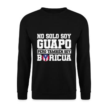 Puerto Rico Flagge | Puerto Ricaner Geschenkideen - Unisex Pullover - Schwarz - Vorne - Alina (178cm) & Michal (187cm)