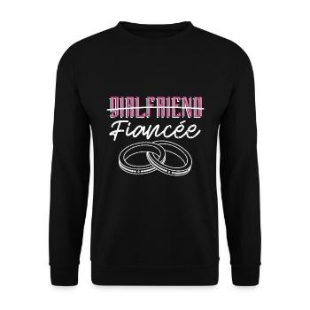 girlfriend, partner, fiancée, gift, engagement - Unisex Sweatshirt - black - Front - Alina (178cm) & Michal (187cm)