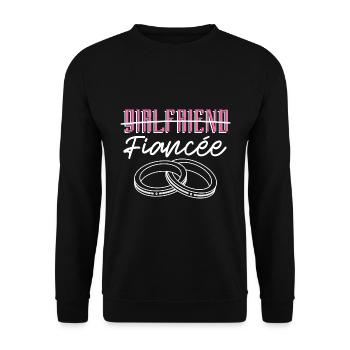 Fiancé, Partner, Girlfriend, Gift, Engagement - Unisex Sweatshirt - black - Front - Alina (178cm) & Michal (187cm)