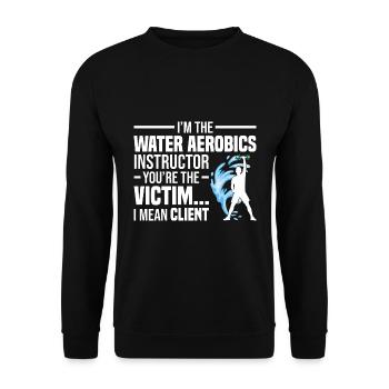 Wassergymnastik Geschenke | Water Aerobics Sport - Unisex Pullover - Schwarz - Vorne - Alina (178cm) & Michal (187cm)
