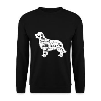 Golden Retriever Therapeut Hat Vier Beine Witzige - Unisex Pullover - Schwarz - Vorne - Alina (178cm) & Michal (187cm)