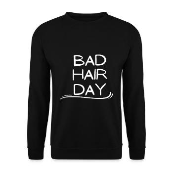 bad hair day haare spruch geschenk idee - Unisex Pullover - Schwarz - Vorne - Alina (178cm) & Michal (187cm)