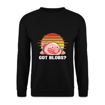 Blobfisch | Fische Aquaristik Blobfische Geschenke - Unisex Pullover - Schwarz - Vorne - Alina (178cm) & Michal (187cm)