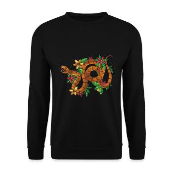 Predator Reptiles Gift Nature Flowers Snake - Unisex Sweatshirt - black - Front - Alina (178cm) & Michal (187cm)