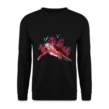 Cadeau Ocean Animal Lover Tortue de Mer - Sweat-shirt Unisexe - noir - Devant - Alina (178cm) & Michal (187cm)