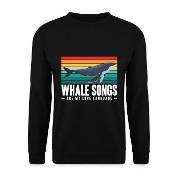 Wale beobachten | Wal Meerestier Meer Geschenke - Unisex Pullover - Schwarz - Vorne - Alina (178cm) & Michal (187cm)