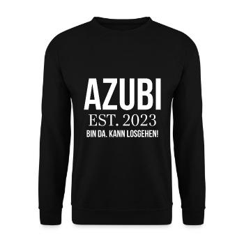Azubi Geschenk Ausbildung 2023 Lehrling Spruch - Unisex Pullover - Schwarz - Vorne - Alina (178cm) & Michal (187cm)