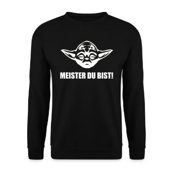 Meister du bist Meistertitel Handwerk Meisterbrief - Unisex Pullover - Schwarz - Vorne - Alina (178cm) & Michal (187cm)