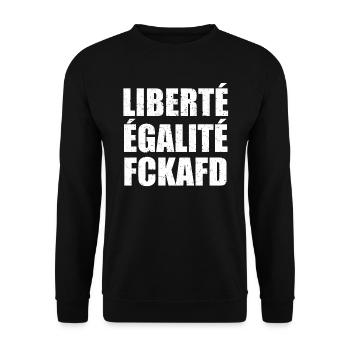 Liberte Égalite FCKAFD contre la manifestation de racisme nazis - Sweat-shirt Unisexe - noir - Devant - Alina (178cm) & Michal (187cm)