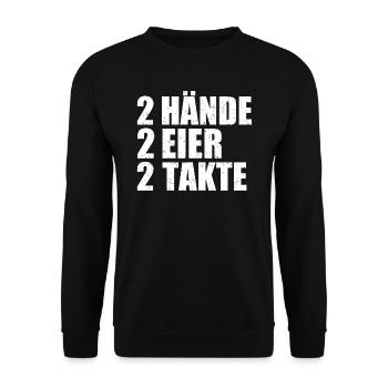 Zweitakt Moped Motorrad 2 Takt Eier Otto Motor - Unisex Pullover - Schwarz - Vorne - Alina (178cm) & Michal (187cm)
