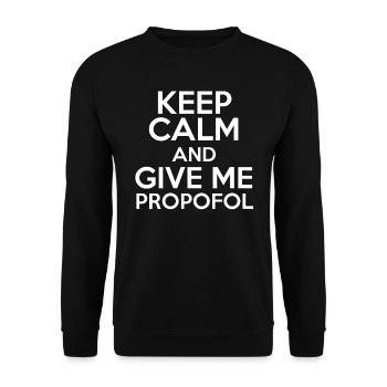 Propofol Anästhesie Arzt Narkose CRNA Anästhesist - Unisex Pullover - Schwarz - Vorne - Alina (178cm) & Michal (187cm)
