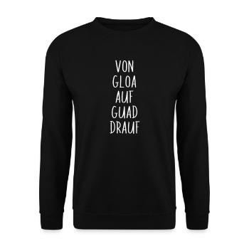 Von Gloa Auf Guad Drauf Schwabe Schwäbisch Schwoab - Unisex Pullover - Schwarz - Vorne - Alina (178cm) & Michal (187cm)