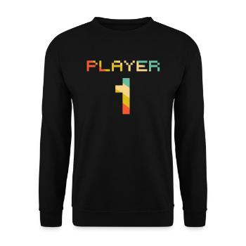 Player 1 Player 2 Gamer Couple Gamer Partner Look - Unisex Sweatshirt - black - Front - Alina (178cm) & Michal (187cm)