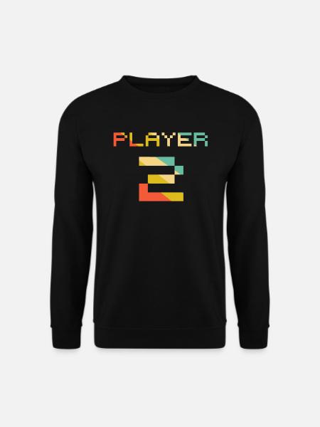 Player 1 Player 2 Gamer Couple Zocker Partnerlook - Unisex Pullover - Schwarz
