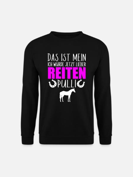 Ich würde jetzt lieber Reiten Pferd Reiterin Pony - Unisex Pullover - Schwarz