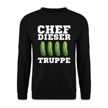 Gurkentruppe Chef Gurke Arbeit Vorgesetzter Team - Unisex Pullover - Schwarz - Vorne - Alina (178cm) & Michal (187cm)