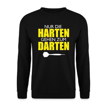 Nur die harten gehen zum Darten Dart Darts - Unisex Pullover - Schwarz - Vorne - Alina (178cm) & Michal (187cm)