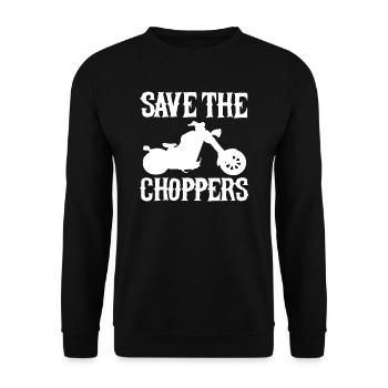 Save the Choppers Motorcyclist Biker Chopper - Unisex Sweatshirt - black - Front - Alina (178cm) & Michal (187cm)