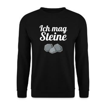 Ich mag Steine Ich hasse Menschen Steine sind okay - Unisex Pullover - Schwarz - Vorne - Alina (178cm) & Michal (187cm)
