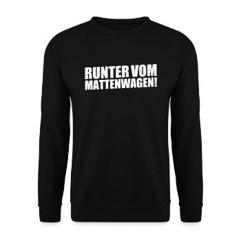 Runter vom Mattenwagen Sportlehrer Lehrer Sport - Unisex Pullover - Schwarz - Vorne - Alina (178cm) & Michal (187cm)