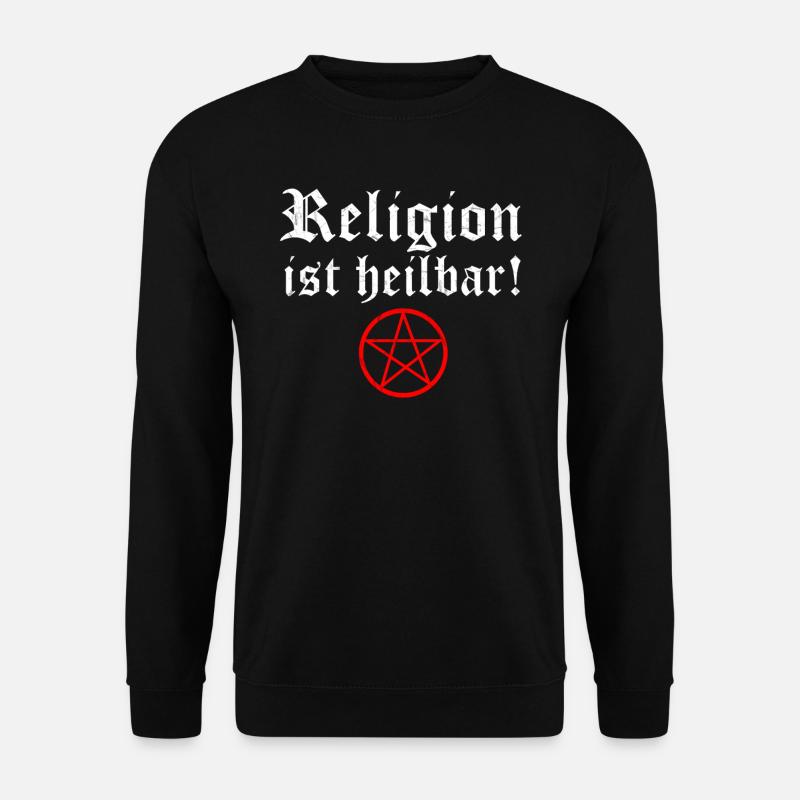 Religion ist heilbar Pentagramm Atheist Gott - Unisex Pullover - Schwarz