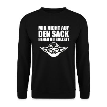 Mir nicht auf den Sack gehen du sollst Arbeit Büro - Unisex Pullover - Schwarz - Vorne - Alina (178cm) & Michal (187cm)