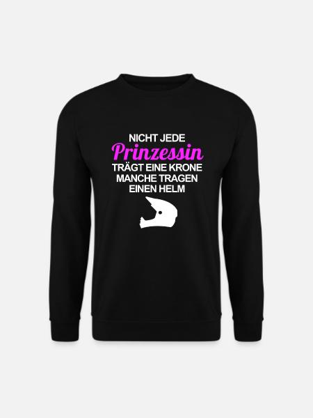 Motorradfahrerin Bikerin Prinzessin Motorcross - Unisex Pullover - Schwarz