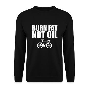 Burn fat not oil vélo de course vélo de course VTT - Sweat-shirt Unisexe - noir - Devant - Alina (178cm) & Michal (187cm)