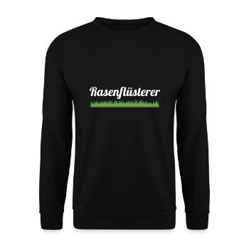 Rasenflüsterer Rasen mähen Gras Rasen Platzwart - Unisex Pullover - Schwarz - Vorne - Alina (178cm) & Michal (187cm)