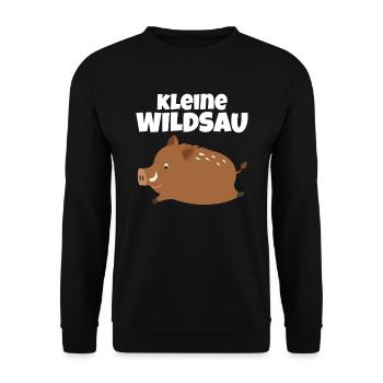 Kleine Wildsau Wildschwein Jäger Jagd Kind Bache - Unisex Pullover - Schwarz - Vorne - Alina (178cm) & Michal (187cm)