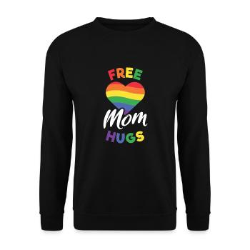 Free Mom Hugs LGBT Gay Pride Love Hug Demo - Unisex Sweatshirt - black - Front - Alina (178cm) & Michal (187cm)