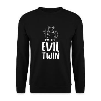 I'm the evil twin bad good twin siblings - Unisex Sweatshirt - black - Front - Alina (178cm) & Michal (187cm)