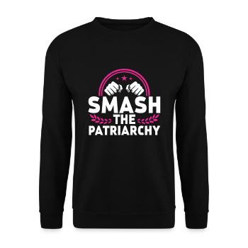 briser le féminisme du patriarcat en disant féminisme - Sweat-shirt Unisexe - noir - Devant - Alina (178cm) & Michal (187cm)
